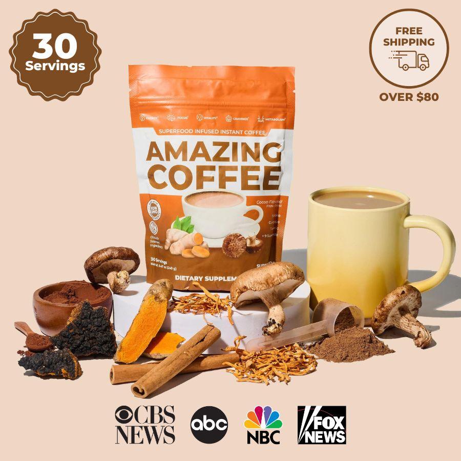 Amazing Coffee - Instant Coffee With Mushrooms & Superfoods
 – Superfoods CompanyAmazonAmerican ExpressApple PayDiners ClubDiscoverMeta PayGoogle PayJCBMastercardPayPalShop PayVenmoVisa-image